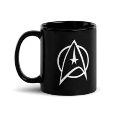 Star Trek: The Original Series Delta Black Mug -T-shirt Store StarTrek TOS Delta 11oz Black Mug Mockup Handle on Left