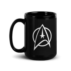 Star Trek: The Original Series Delta Black Mug -T-shirt Store StarTrek TOS Delta 15oz Black Mug Mockup Handle on Left
