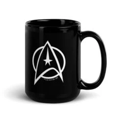 Star Trek: The Original Series Delta Black Mug -T-shirt Store StarTrek TOS Delta 15oz Black Mug Mockup Handle on Right