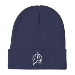 Star Trek: The Original Series Delta Embroidered Beanie -T-shirt Store StarTrek TOS Delta Embroidered Beanie mockup Navy