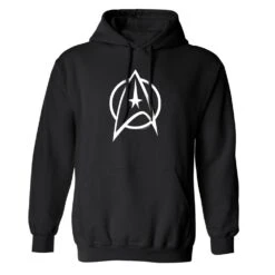Star Trek: The Original Series Delta Fleece Hooded Sweatshirt -T-shirt Store StarTrek TOS Delta Fleece Hooded Sweatshirt Mockup Black