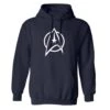 Star Trek: The Original Series Delta Fleece Hooded Sweatshirt 2 Star Trek: The Original Series Delta Fleece Hooded Sweatshirt -T-shirt Store StarTrek TOS Delta Fleece Hooded Sweatshirt Mockup Navy