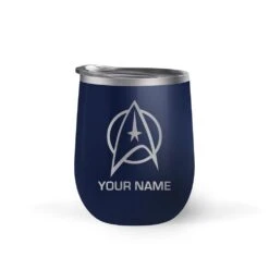 Star Trek: The Original Series Delta Personalized 12 Oz Stainless Steel Wine Tumbler -T-shirt Store StarTrek TOS Delta Personalized 12oz StainlessSteel Wine Tumbler Mockup MidnightNavy