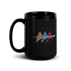 Star Trek: The Original Series Live Long And Prosper Deltas Black Mug -T-shirt Store StarTrek TOS LiveLongAndProsperDelta 15oz Black Mug Mockup Handle on Left