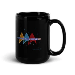 Star Trek: The Original Series Live Long And Prosper Deltas Black Mug -T-shirt Store StarTrek TOS LiveLongAndProsperDelta 15oz Black Mug Mockup Handle on Right