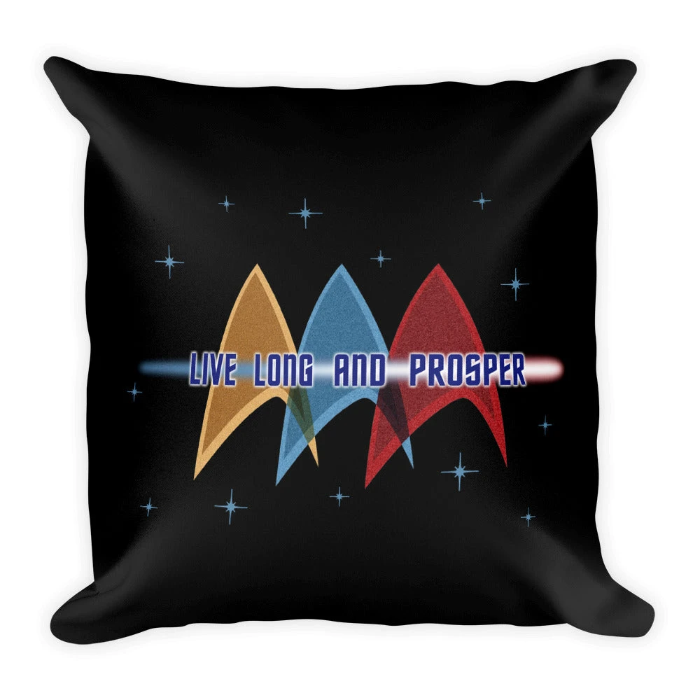 Star Trek: The Original Series Live Long And Prosper Deltas Pillow - 16" X 16" 3 Star Trek: The Original Series Live Long And Prosper Deltas Pillow - 16" X 16"