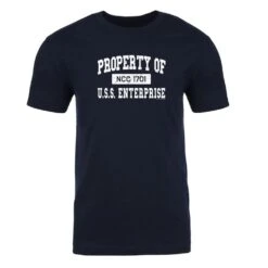 Star Trek: The Original Series Property Of U.S.S. Enterprise 1701 Adult Short Sleeve T-Shirt -T-shirt Store StarTrek TOS PropertyofUSSEnterprise1701 Adult ShortSleeve Tshirt Mockup MidnightNavy