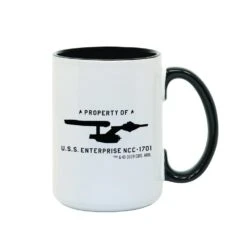 Star Trek: The Original Series U.S.S. Enterprise Property Of Profile Two-Tone Mug -T-shirt Store StarTrek TOS USSEnterprisePropertyofProfile 15oz TwoToneMug BlackWhite Mockup Right
