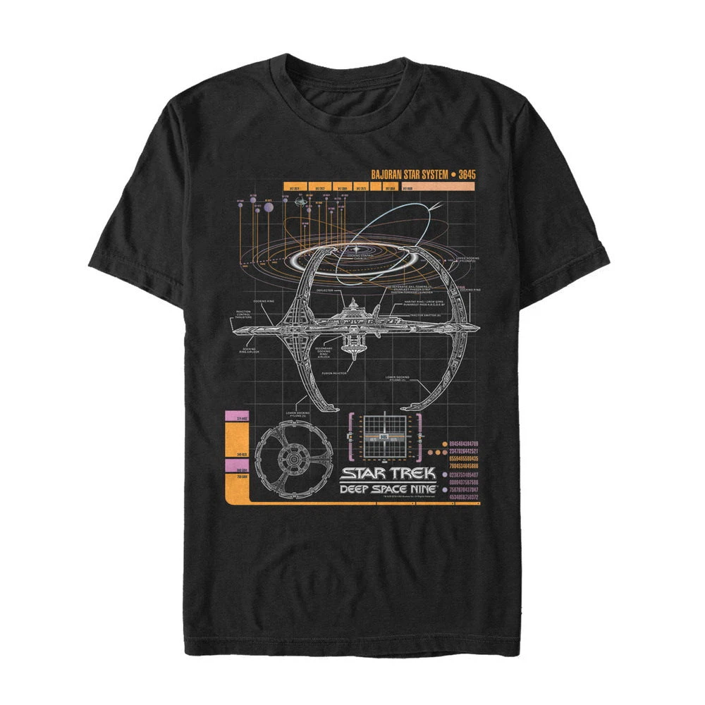 Star Trek: Deep Space Nine Bajoran System Schematic Graphic T-Shirt 3 Star Trek: Deep Space Nine Bajoran System Schematic Graphic T-Shirt