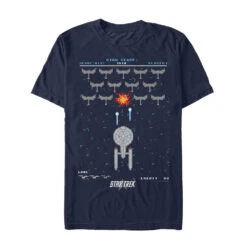 Star Trek: The Original Series Pixel Space Battle Graphic T-Shirt