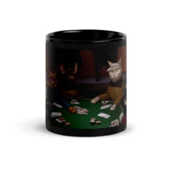 Star Trek: The Next Generation Poker Cats 11 Oz Black Mug 6 Star Trek: The Next Generation Poker Cats 11 Oz Black Mug -T-shirt Store poker cats Front view 11oz Black 3