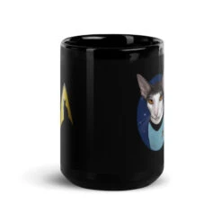Star Trek: The Original Series Spock Cat Portrait Black Mug -T-shirt Store spock portrait Front view 15oz Black 2